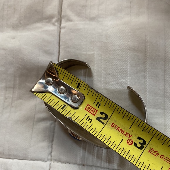 Sterling vintage blue stone cuff - Picture 15 of 15